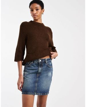 ASOS Asos Design Tall Denim High Waisted Mini Skirt - Blue