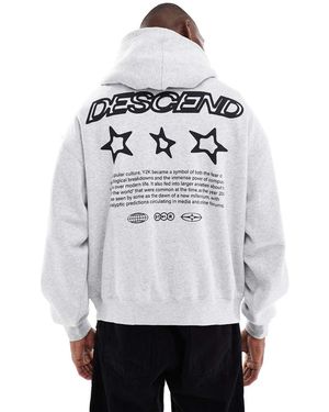 Cotton On Felpa Con Cappuccio Taglio Corto Mélange Con Grafica - Grigio