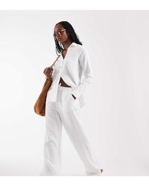 ONLY Cheesecloth Wide Leg Trouser Co-Ord - White