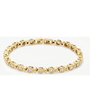 D.Louise Waterproof Bridal Beaded Tennis Bracelet – Tarnish-Free - Metallic