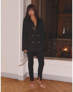 4th & Reckless Petite - pantalon ajusté et habillé d'ensemble à ourlet fendu - Marron