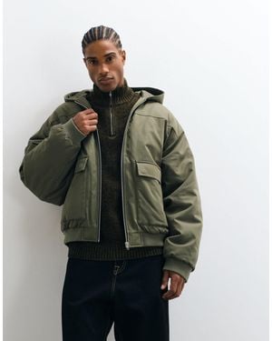 ASOS Hooded Bomber Jacket - Green