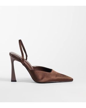 SIMMI Simmi London Ximena Wide Fit Slingback Heeled Shoes - Brown