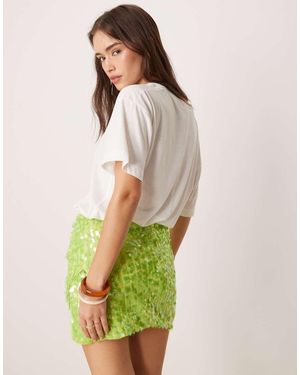 ASOS Drape Sequin Mini Skirt - Green