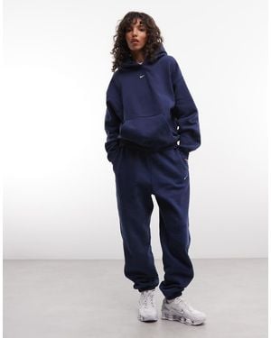 Nike Studio Fleece Mid-Weight Oversized Jogger Met Omslag - Blauw