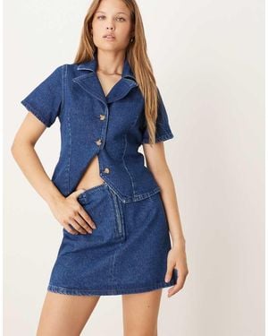 ASOS Denim Mini Skirt Co-ord - Blue