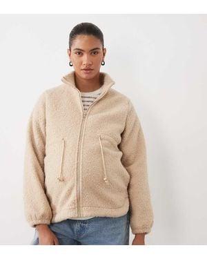 Mama.licious Mamalicious Maternity 3-in-1 High Neck Fleece Jacket - Natural