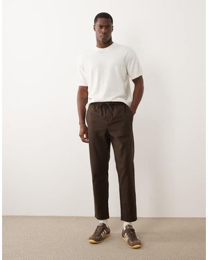 Only & Sons Linen Mix Cropped Trouser - White
