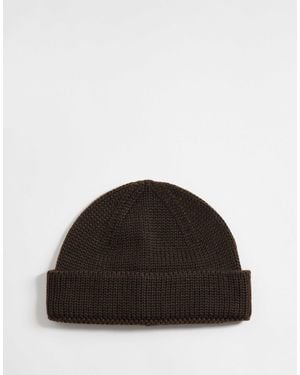 ASOS – gerippte mini-strickmütze - Schwarz