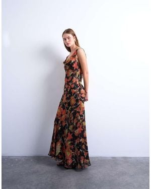 TOPSHOP Double Layer Cowl Maxi Dress - White