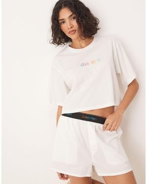 Calvin Klein Pride Crop Pajama T-shirt - White