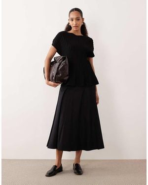 ASOS Panelled Drop Waist Circle Maxi Skirt - Black