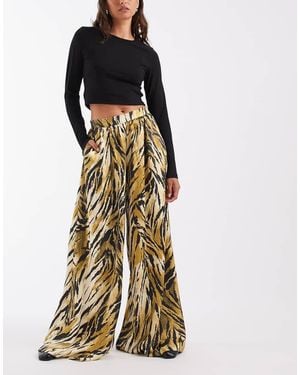 ASOS Pantalón Palazzo Sastre Satinado Con-Multi - Multicolor