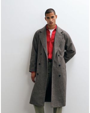 ASOS Oversized Wool Look Belted Overcoat - Gray