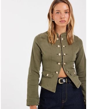 ASOS – drummer boy – knapp geschnittene jeansjacke - Mehrfarbig