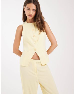 ASOS Linen Blend Waistcoat - Natural
