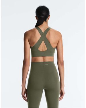 Oysho Light Touch Medium-Support Crossover Back Bra - Green