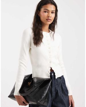 New Look Scallop Edge Cardigan - White