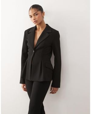 Monki Cinched Waist Blazer Suit Co-Ord - Black