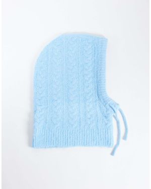 Object Balaclava mit zopfmuster - Blau