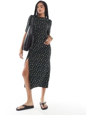 Glamorous Crew Neck Midi Dress - Black