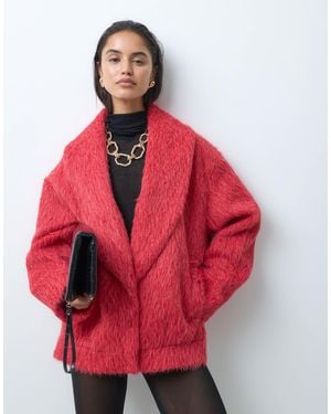 ASOS 80's Shawl Collar Cocoon Sleeve Formal Jacket - Red