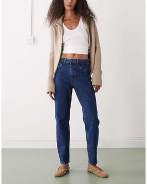 Noisy May Moni High Rise Slim Straight Jeans - Blue