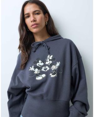 ASOS Disney Hoodie Met Getailleerde Taille En Mickey Mouse-Print - Blauw