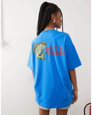Collusion Fish Print Graphic T Shirt - Blue