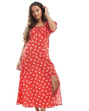 Miss Selfridge Spun Tea Maxi Dress - Red