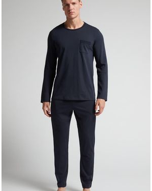 Intimissimi Long Superior Cotton Pyjamas - Blue