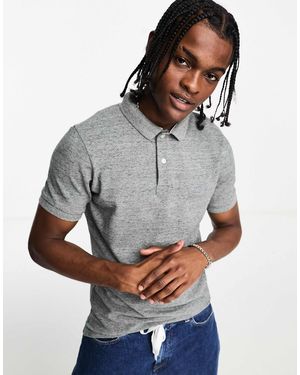 Superdry – klassisches polohemd aus pikee - Grau