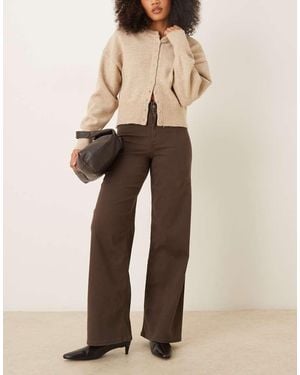 Jdy Jeans Met Wijde Pijpen En Hoge Taille - Naturel