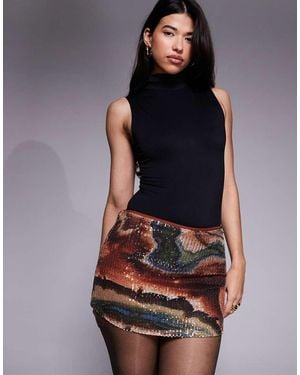 ASOS Sequin Mini Skort - Blue