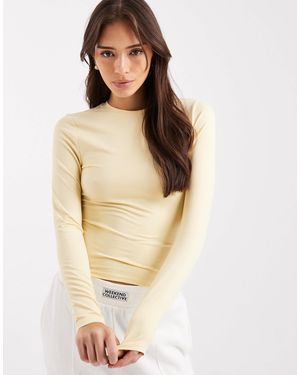 Miss Selfridge Sculpted Long Sleeve T-shirt - Natural
