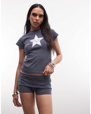 Frankie's Bikinis X jennie kim – sehr kurze shorts - Blau