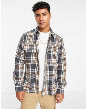 Only & Sons Flannel Overshirt - White