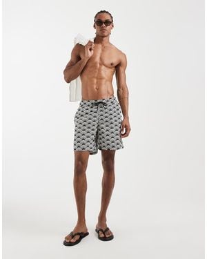 Blend Retro Style Swim Shorts - White