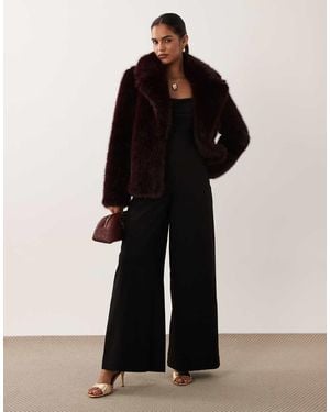 Forever New Faux-Fur Jas Met Reverskraag - Zwart