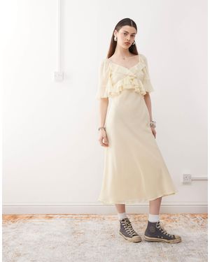 Reclaimed (vintage) Ruffle Maxi Dress - Natural