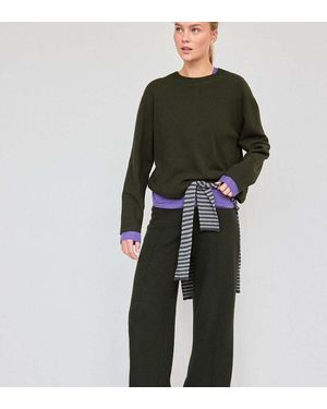 Stradivarius Tall Knit Trousers With Seam Detail - Green