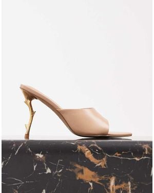 JW PEI Aurora Peep Toe Heeled Mules - Black