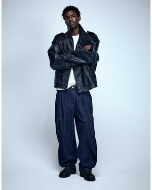 Pull&Bear Cargo-jeans im relaxed fit - Blau