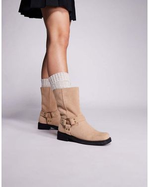 Public Desire Sienna Biker Boots - White