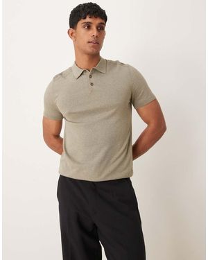 SELECTED Knitted Polo Shirt - Grey