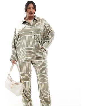 4th & Reckless Satin Wide Leg Trousers Co-ord - Multicolour