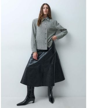 ASOS Camicia Sartoriale Effetto Lana A Maniche Lunghe Relaxed - Grigio