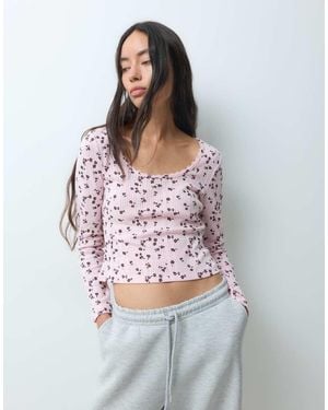 ONLY Long Sleeve Lounge Top Co-Ord - Pink