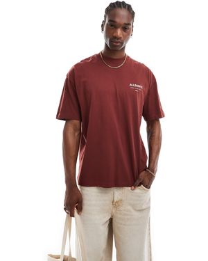 AllSaints – underground – oversize-t-shirt - Rot