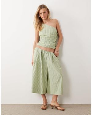 ASOS Seersucker Pull On Culottes - Green